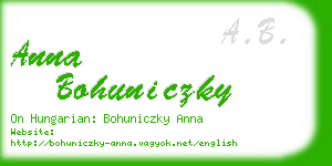 anna bohuniczky business card